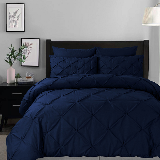 Midnight Blue - Pintuck Duvet Cover