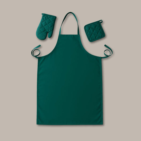 3 Pcs Green Cooking Apron Set