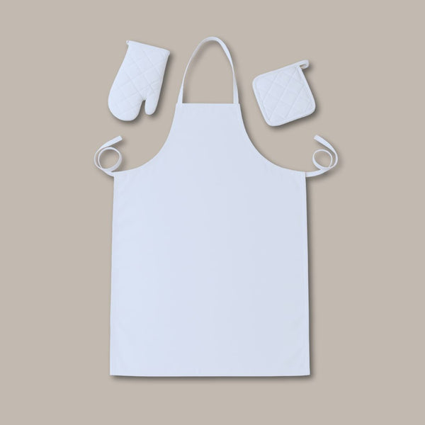 3 Pcs White Cooking Apron Set