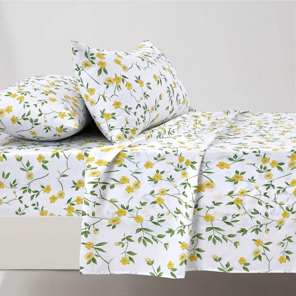 Yellow Floral - Flat Sheet