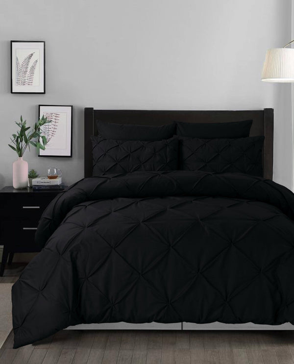 Black - Pintuck Duvet Cover
